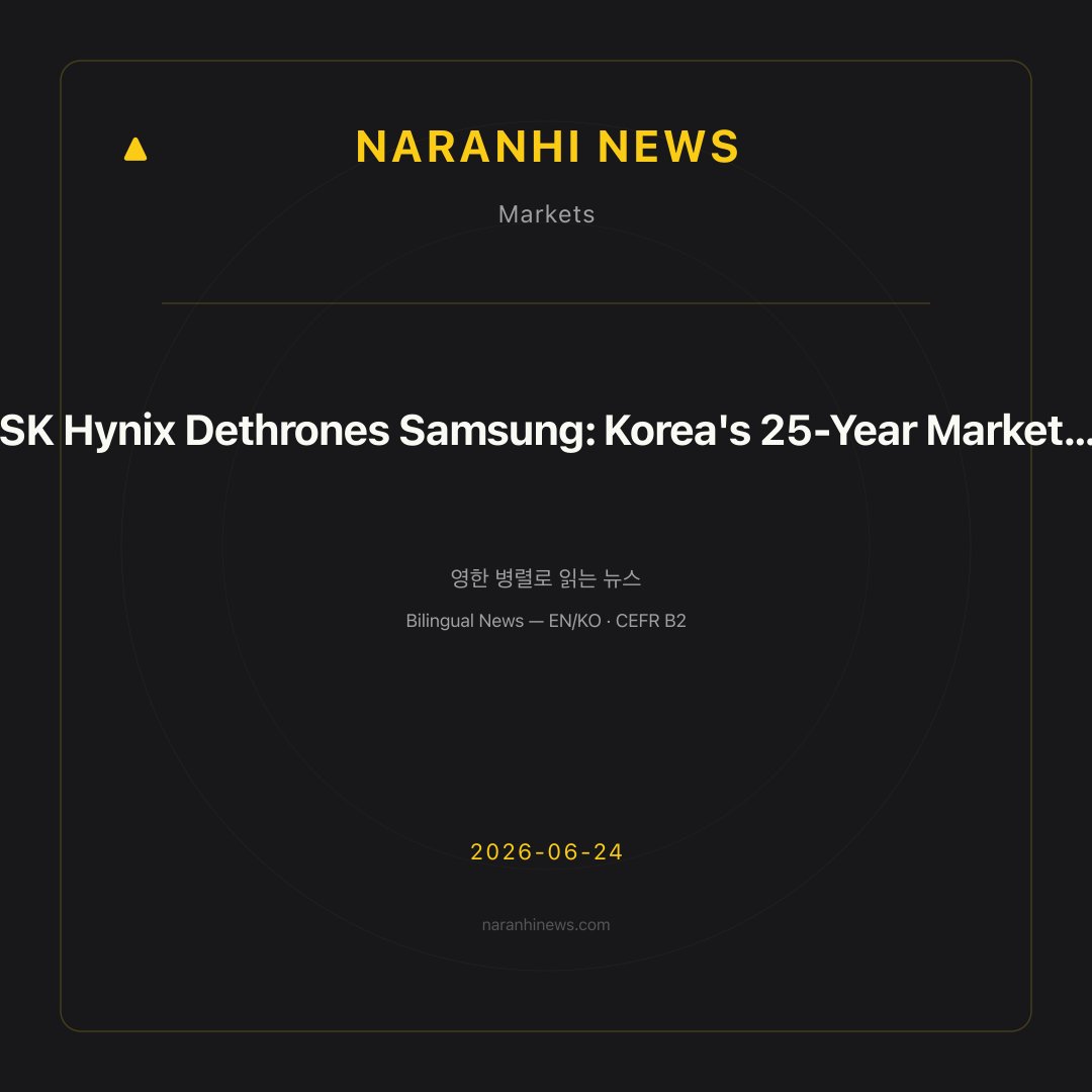 SK Hynix Dethrones Samsung: Korea's 25-Year Market Order Just Changed